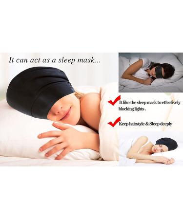 Satin Silk Lined Sleep Cap - Adjustable Frizz-Free Hair Cover | Black - Buy Online on GoSupps.com