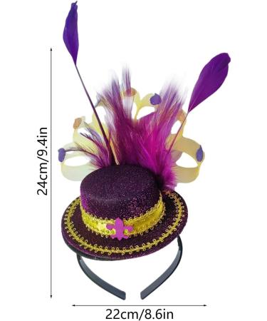 St. Patrick's Day Hair Hoop Green Top Hat Headband Irish Green Hat Elastic Headgear for St. Patrick's Day Feathered St. Patrick's Day Head Hoop Costume Accessories Head Band for Women Purple - Buy Online on GoSupps.com