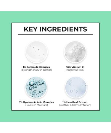 Ceramide & 10% Vitamin C Ampoule Serum. | Reduces Dullness & Dark Spots | Brightens & Repairs Skine. Barrier | For Beginners | 99% Pure Grade Vitamin C | All Skine. Types | 30 ml - Buy Online on GoSupps.com