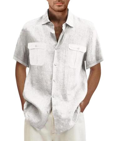 Men's Short Sleeve Reversible Hawaii Shirt - Oversized 5XL Light Beach Vacation Shirt with 2 Breast Pockets - Buy Online on GoSupps.com
