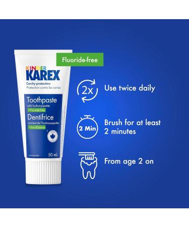 Kinder Karex Hydroxyapatite Kids Toddler Toothpaste 50 ml Fluoride Free Safe If Accidentally Swallowed - 3 x 50 ml 50 ml (Pack of 3) - Buy Online on GoSupps.com