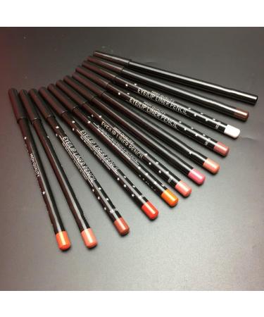 Allbesta 12 Colors Waterproof Lip Liner Pencil Dark Red Brown Lipstick Lip Contour - Buy Online on GoSupps.com