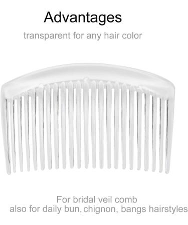 28 Pack Clear White Small Plastic Hair Side Comb With Long Teeth Hairpins Grips Barrettes Clamps Bows for Women Bridal Wedding Veil Decorative Headpiece Freach Twist Updo Bun Accessories - Buy Online on GoSupps.com
