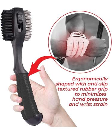 BuddyBirdie Retractable Golf Club Brush - Double Brush, Groove Cleaner, Black - Buy Online on GoSupps.com