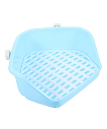 HANABASS Box Rabbit Toilet Rabbit Potty Bathtub Trays for Tub Hamster Toilet Trainer Litter Pan Blue Plastic