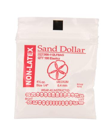 American Orthodontics Elastics Non-Latex Sea Life Sand Dollar | Medium 4.5 Oz 1/4 Size 30 Packs Per Box 3 000 Elastics | Made in The USA | Consistent Force Hypo-allergenic Non-Latex Material 1/4 Medium 4.5 Oz