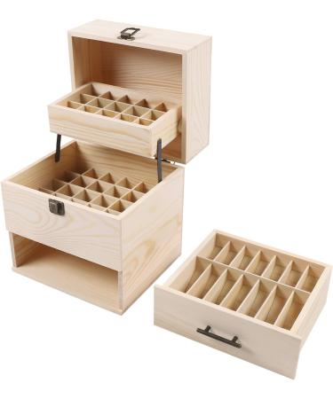 Nenchengli 3-Layer Wood Essential Oil Box - 59 Grid Organizer Storage - Premium Essential Oil Packaging - Buy Online on GoSupps.com