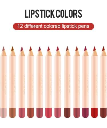 Set of 12 matte lip pencils - For girls friends wives grandmothers daughters nurses police officers - Buy Online on GoSupps.com