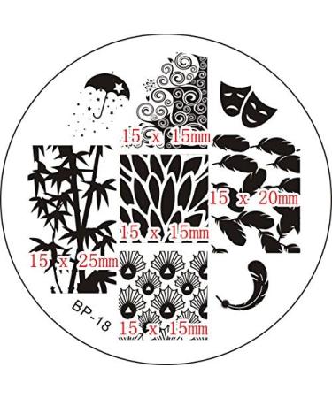 Buy BP-18 Stamping Stencil - Bamboo Umbrella Curlicues Carnival Masks & Feathers | International Shipping - Buy Online on GoSupps.com