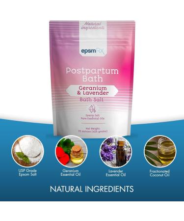 Postpartum Sitz Bath Salt with Epsom & Essential Oils | Perineal Care Soak for Postpartum Recovery - 15 Ounce BPA-Free Pouch - Buy Online on GoSupps.com