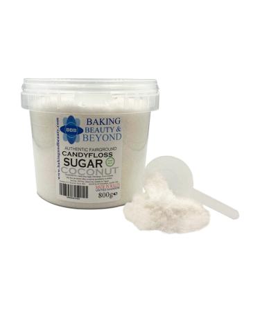 Baking Beauty and Beyond Premium Floss Sugar for Cotton Candy - Cotton Candy Flossing Sugar with Natural Ingredients Perfect for Every Occasion Bulk Floss Sugar 800g - Coconut Flavour