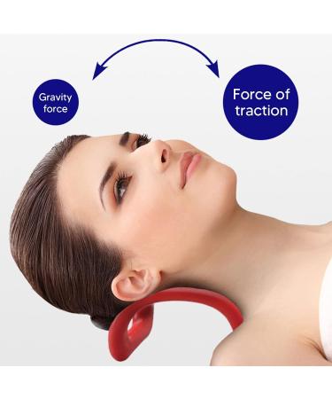 Weikeya Cervical Traction Stretcher - Light Pain Relief Pillow for Home Use | Anti-Deformation Curvature (Red) - Buy Online on GoSupps.com