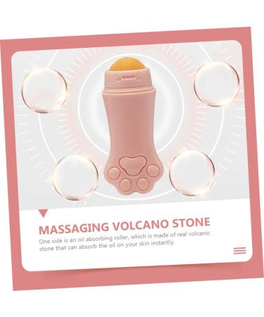 Healeved Volcanic Stone Oil-Absorbing Ball Massage Tool - Pink Facial Massager Roller for Skin Care (7.5x3cm - Buy Online on GoSupps.com