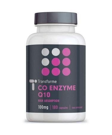 Transforme CoQ10 100mg 180 Capsules High Absorption High Strength Coenzyme Q10 Liquid Softgels 6 Months Supply Naturally Fermented UK Made Gluten Free
