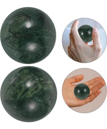 Baluue 2 Pieces Jade Baoding Exercise Balls - 40mm Green Chinese Stress Relief & Hand Massage Balls for Health - Buy Online on GoSupps.com