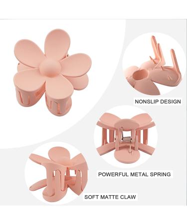 Big Flower Hair Clips for Women Girls - 3 Inch Large Hair Claw Clips for Thick Hair - Non Slip Fashion Barrettes - Pack of 6 Colors - Buy Online on GoSupps.com