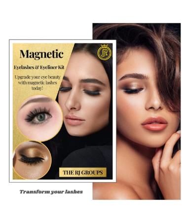 Magnetic Eyelashes & Eyeliner Kit - 6 Styles of Natural-Looking 3D Lashes with Waterproof Liner | Magnetic Lashes for Flawless Finish - Includes Tweezer and Reusable Eyeliner Tubes (6 Pairs) - Buy Online on GoSupps.com