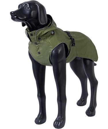 Rukka Pets STREAMY ECO Raincoat for Dogs - Dark Olive Green | Durable & Stylish Pet Rain Gear - Buy Online on GoSupps.com
