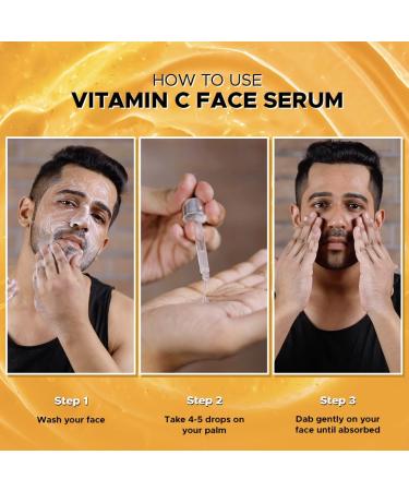 The Man Company 40% Vitamin C Face Serum | Hyaluronic Acid for Collagen Boost | Glowing & Brightening Skin | All Skin Types - 30ml - Buy Online on GoSupps.com