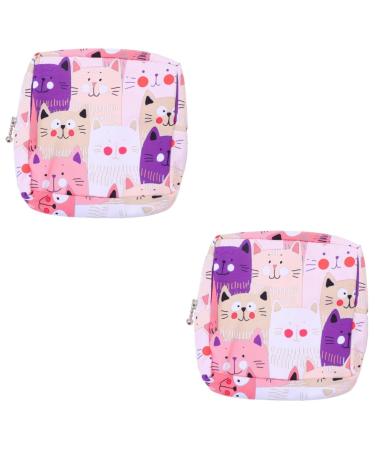 ABOOFAN 2 STK Aunt's towel-keeping bag Storage bag Washing exchange for women's bandages zipper around travel ruling exchange travel organizer bag mini Miss diaper stand