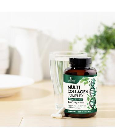 Multi Collagen 2400mg - Advanced Formula Types I II III V X - Hydrolyzed Multi Collagen Pills - Collagen Peptides Supplements for Women & Men - Hair Skin & Nail Support Supplement - 60 Capsules 60 Count (Pack of 1) - Buy Online on GoSupps.com