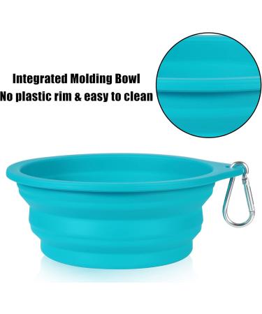 SLSON 2-Part Foldable Dog Bowls - Travel & Camping 600ml Lightweight Plastic for Dogs & Cats | Blue & Green - Buy Online on GoSupps.com
