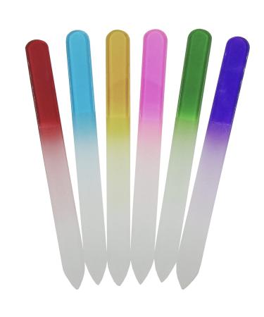 Lifextol 6 Colors Glass Nail Files Kit Nail Art Design Nail Sanding Shaper Manicure Pedicure Fingernails Toenails Crystal Filing Tool Set for Salon and Home Life013i