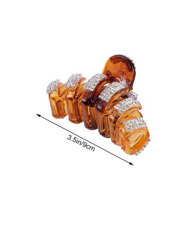 Frcolor Rhinestone Hair Jaw Clips | Non-Slip Acrylic Hair Claw Clips for Women | Stylish Headwear (Coffee) - Buy Online on GoSupps.com