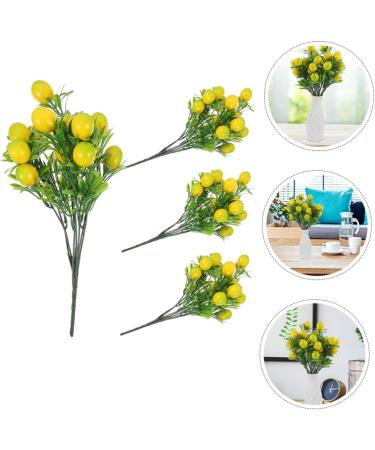 ADOCARN 4pcs Plastic Lemon Branch Fake Lemons Fake Lemon Branches Fake Lemon Tree Stems Artificial Lemon Stem Fake Fruit Branches Artificial Lemon Tree Stem Yellow Home Decor Bundle Orange - Buy Online on GoSupps.com