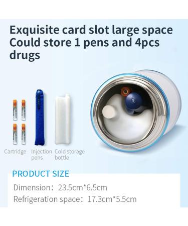 Insulin Refrigerated Cup Portable Insulin Cooler Bottle 36Hrs Cooling Drug Reefer Small Cold Refrigerator Medicine Refrigerated Mini Case Diabetic Medical Cooler (Silver) - Buy Online on GoSupps.com