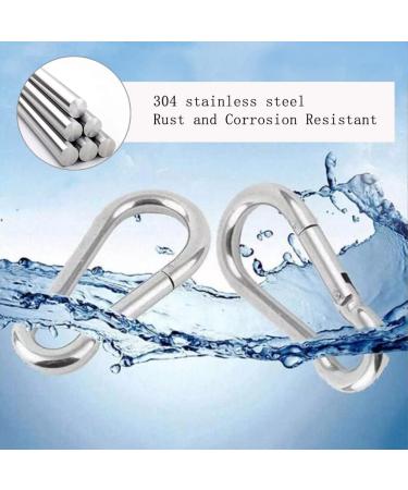 16 Pcs Stainless Steel M4 Carabiner Hooks - Durable Silver Snappy Key Rings for Fastening | 4x40 mm - Buy Online on GoSupps.com