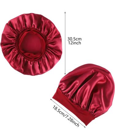 Kids Silk Bonnet Set - 3 Piece Children's Satin Hair Bonnets | Elastic Wide Band Night Sleep Cap for Girls | Soft & Comfortable Satin Sleep Caps for Kids - Buy Online on GoSupps.com