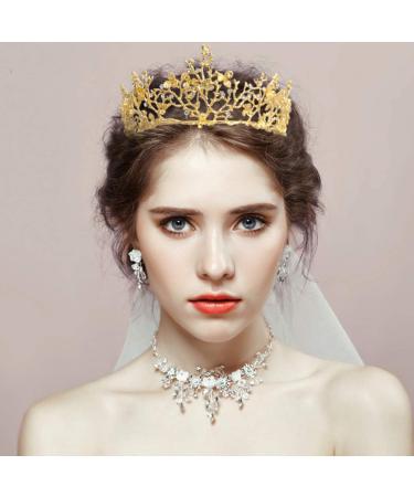 Frcolor Gold Crown Princess Tiara | Crystal Bridal Headband for Women - Buy Online on GoSupps.com