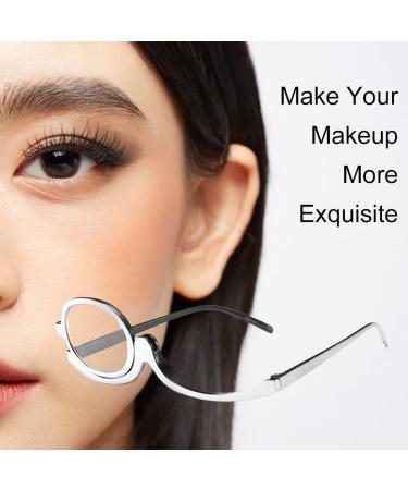 Buy Stylish Foldable Makeup Reading Glasses for Women - Presbyopia Visual Aid & Magnifying Silver Eyewear - Buy Online on GoSupps.com