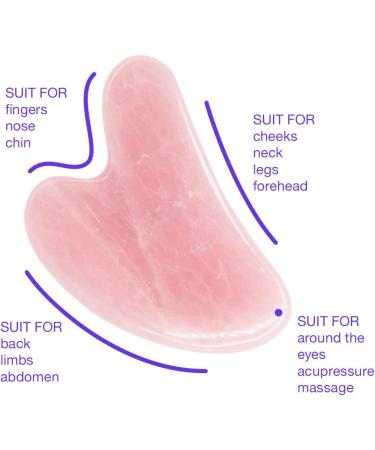 Rose Quartz Gua Sha Massage Tool for Facial & Body Spa | Jade Stone Gua-Sha Treatment for Trigger Point Acupressure Relief - Buy Online on GoSupps.com