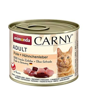 Animonda carny adult cat food wet food for adult cats turkey + chicken liver 6 x 200 g turkey + chicken liver 1 piece (6 Pack)