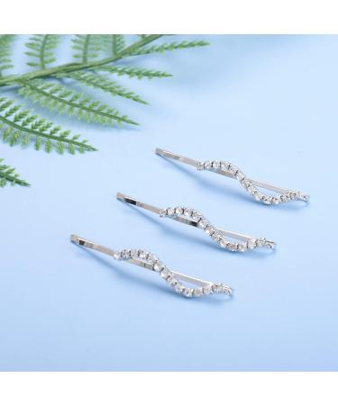6 Pieces Rhinestone Bobby Pins Crystal Hair Pins Grips Slide Single Row Slim Diamante Rhinestone Bobby Pin for Brides Girls Barrettes Styling - Buy Online on GoSupps.com