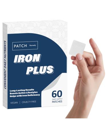 Iron Plus Topical Patches Easy to Use 60 Days Supply Sugar-Free Latex-Free Natural Alternative 60 Count (Pack of 1)