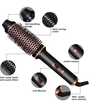 Hair Styling Brush - Straightening and Curling Comb Adjustable Heat for Quick Styling | Sleek Straightener and Curler for Effortless Hair Transformation Travel-Friendly Tool for Women Girls - Buy Online on GoSupps.com