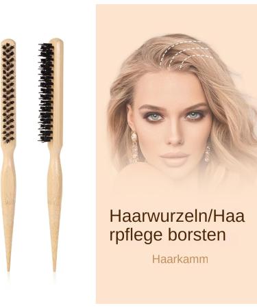 Of Tail And Bristles Natural Bamboo Small Hair Brush For Styling Hair Brush Fine Hair Tail Combs Curler for Detangling Defining and Separating - Buy Online on GoSupps.com