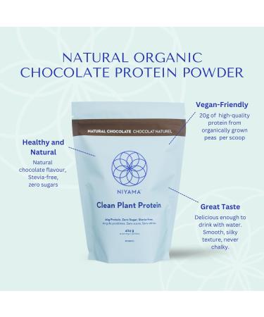 Niyama Clean Plant Protein Powder | Delicious and Smooth Vegan Protein Powder from Organic Peas | Paleo Keto Soy-free Gluten-free No Stevia Zero Sugar | Chocolate Protein Powder (14 servings) (( Pack of 1 ) 424 g Chocolate) Chocolate ( Pack of 1 ) 424 g - Buy Online on GoSupps.com