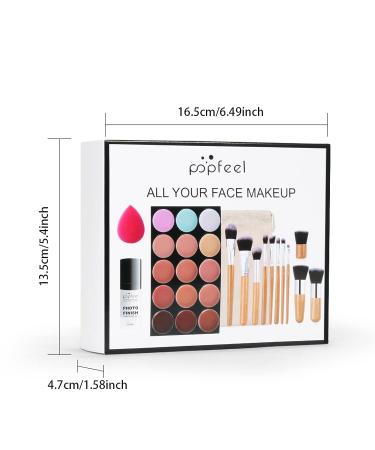 RoseFlower 15 Color Concealer Makeup Palette with 11 Makeup Brushes - Professional Salon Quality for Daily Use | 001 Set A - Buy Online on GoSupps.com