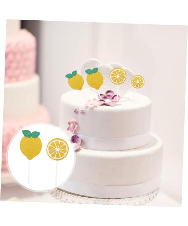 Abaodam 72 pcs Lemon Cake Toppers birthday cupcake topper birthday toppers for cakes gold decor summer ornaments gold trim birthday cake decorations baby paper cup party supplies - Buy Online on GoSupps.com