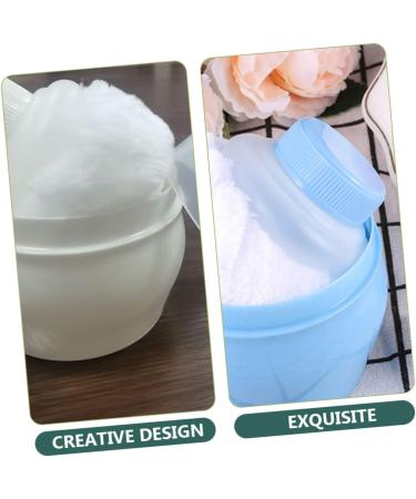 KOMBIUDA Travel Toddler for Mom Sponge Baby After Dusting Plastic Bath Container with Body Care Portable Powder Use Empty Puff Blue Cosmetic White Talcum Newborn Home Infant Face Case 2pcs 1 count (Pack of 1) - Buy Online on GoSupps.com