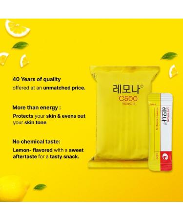 LEMONA Official Vitamin C Powder 500mg Korean Supplements Immune Support B6 B2 On-The-Go Packets Vitamin Healthy Living Easy to Take Daily Energy Boost Korean Food Snacks Lemon (120Sticks) - Buy Online on GoSupps.com