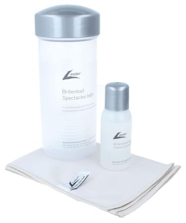 shoptic glasses bath SET | Shaking bath with special cleaner 50ml + microfibre cloth