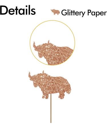 Rhinoceros Cupcake Toppers Rhino Birthday Cupcake Toppers Zoo Themed Dessert Picks Safari Birthday Party Decoration - Brown Glitter - Buy Online on GoSupps.com