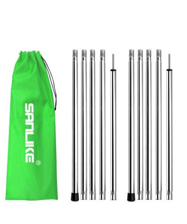 SANLIKE Tarp Poles Adjustable 75 in Camping Tent Poles for Tarp Portable Telescoping Tent Poles for Awnings Canopy Rain Fly Shelter Set of 2 78.7 Stainless Steel Tent Pole,Pack of 2