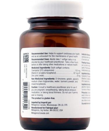 Metagenics CoQ10 ST-100 Highly Absorbable 100 mg Coenzyme Q10 Supplement to Help Support Energy Production and Cardiovascular Function - 60 Softgels - Buy Online on GoSupps.com