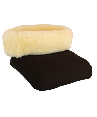 Premium genuine lambskin foot bag foot warmer footmuff | yellow fur brown cover up to shoe size 47